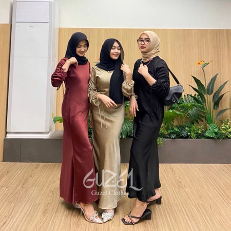 Ella Dress Guzel satin silk wanita
